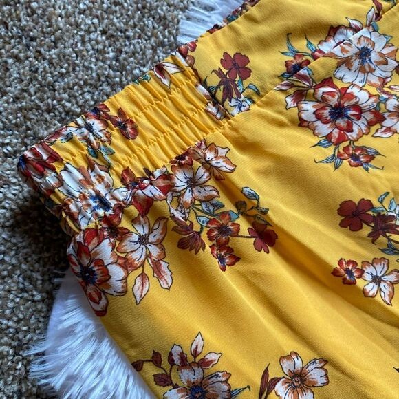 Torrid Pants Pull On Chiffon Floral Elastic Waist Yellow Wide Flowy Women’s 2X - Picture 2 of 7